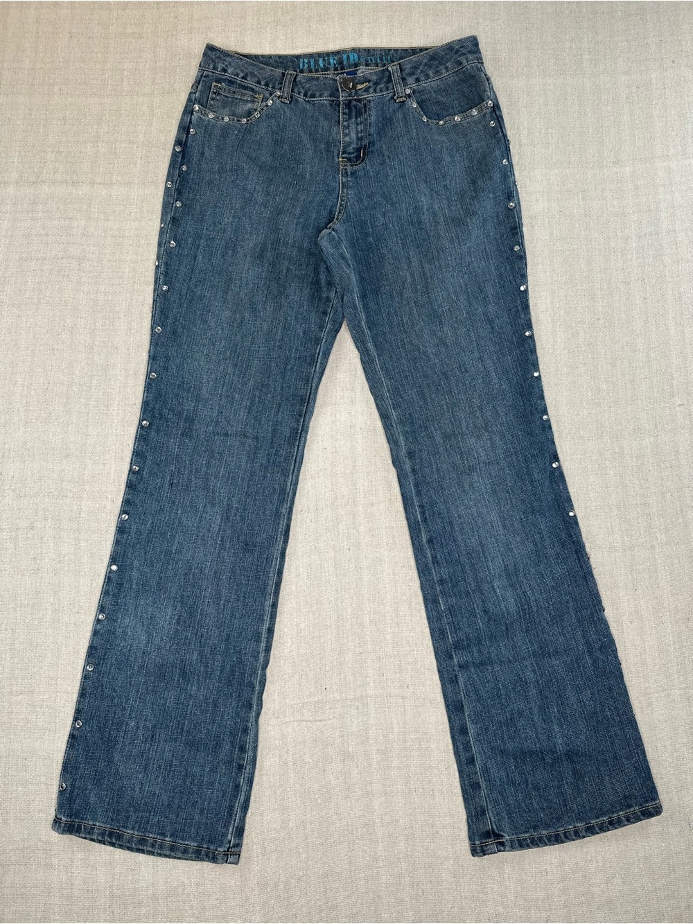 Blue Identity Womens Jeans Size 6 Y2K Rhinestone Studded Bootcut Flare Stretch